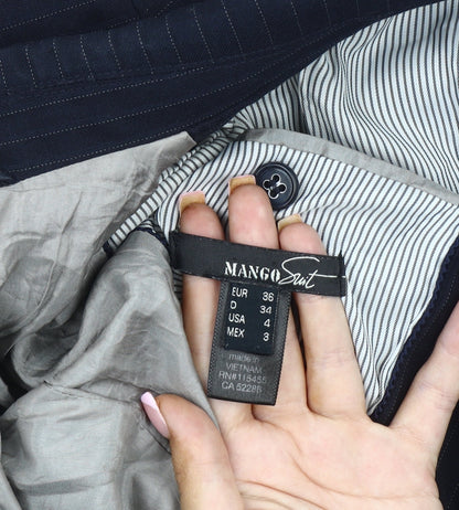 Mango Women's Black Pinstripe Blazer Size 8