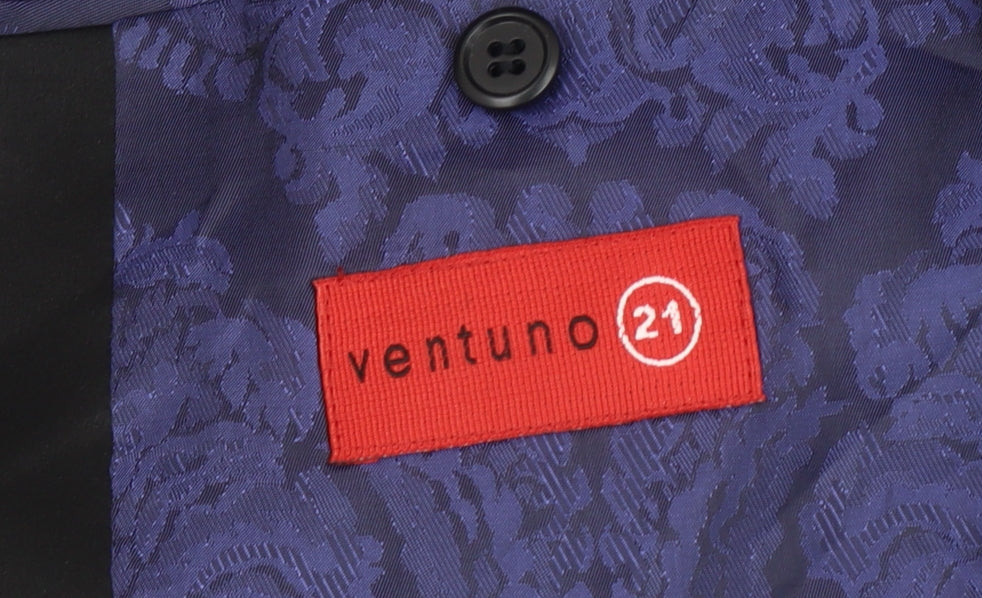 Ventuno 21 Men's Black Blazer, Size 38, Regular Fit