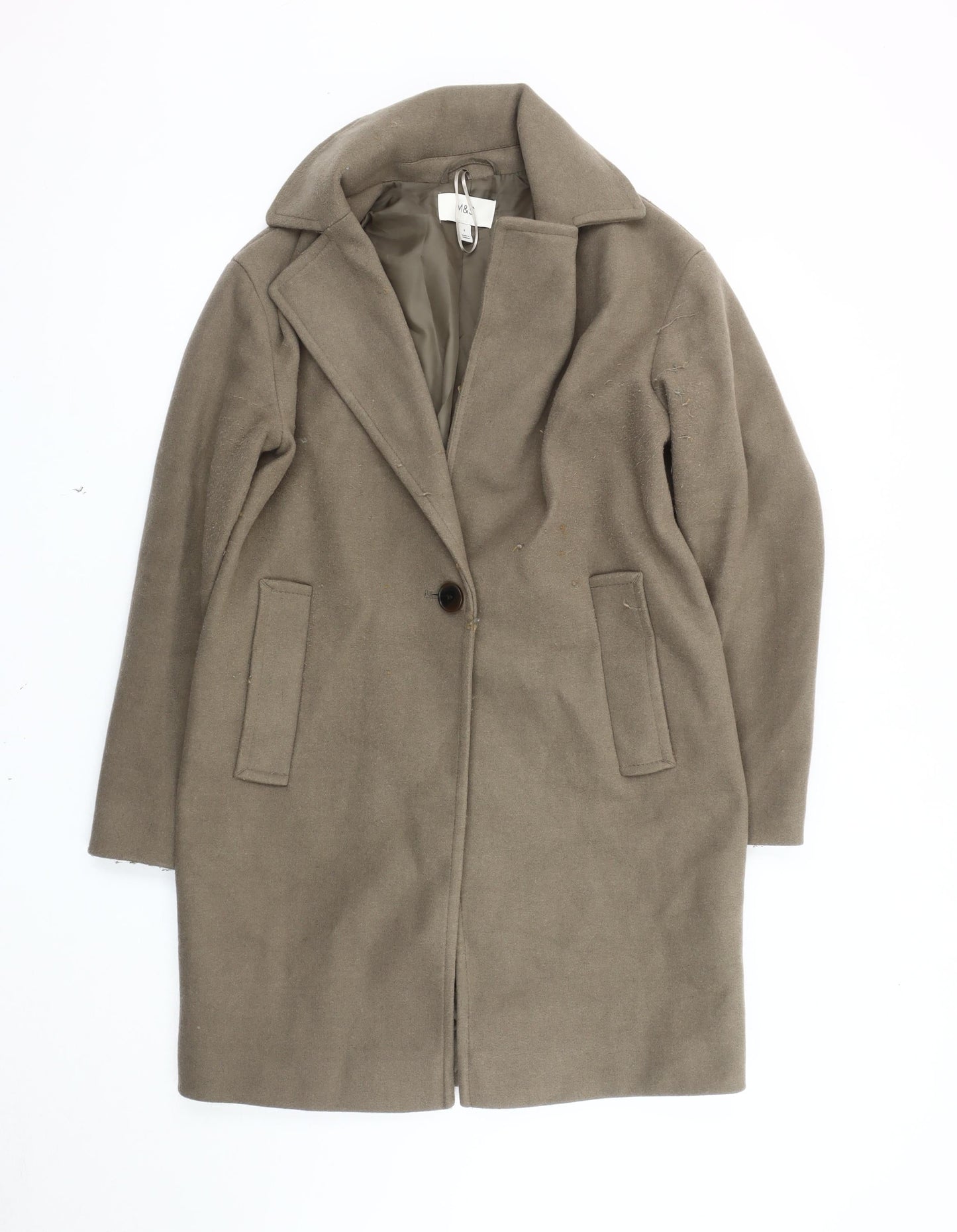 Womens UK Size 8 Marks and Spencer Brown Overcoat
