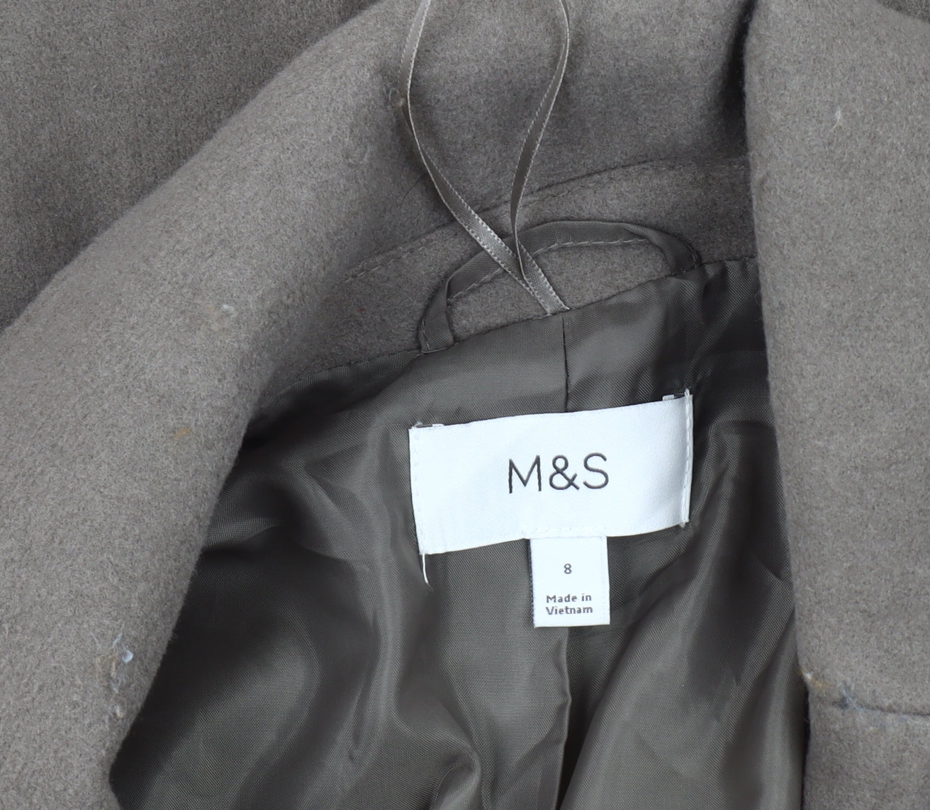 Womens UK Size 8 Marks and Spencer Brown Overcoat