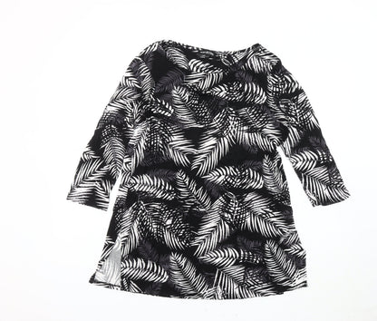 Womens UK Size 14 Debenhams Black Tunic T-Shirt