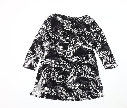 Womens UK Size 14 Debenhams Black Tunic T-Shirt
