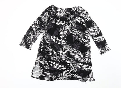 Womens UK Size 14 Debenhams Black Tunic T-Shirt