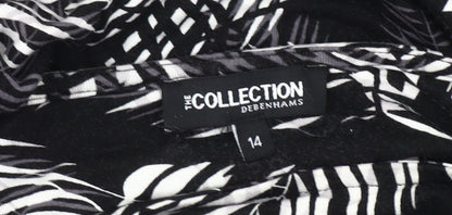 Womens UK Size 14 Debenhams Black Tunic T-Shirt