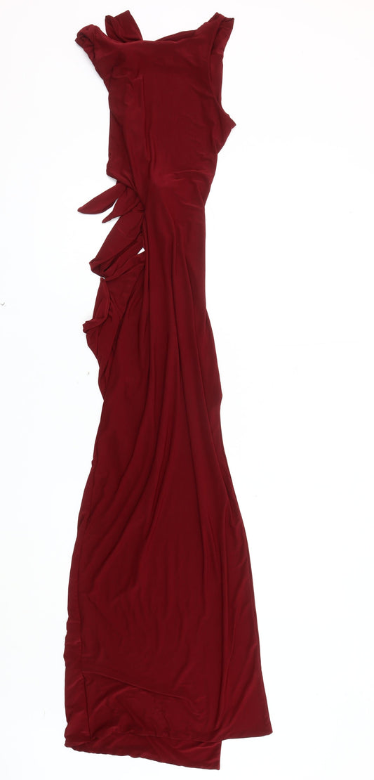 PrettyLittleThing Women's Red Sleeveless Dress Size 10