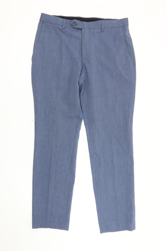 Ventura Men's Slim Fit Blue Trousers, 32S - Business Casual