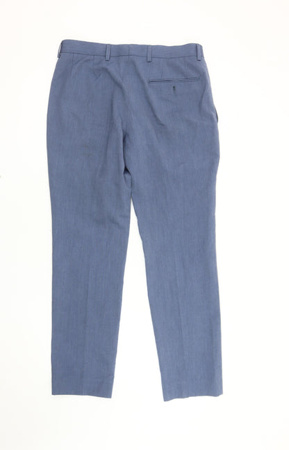 Ventura Men's Slim Fit Blue Trousers, 32S - Business Casual