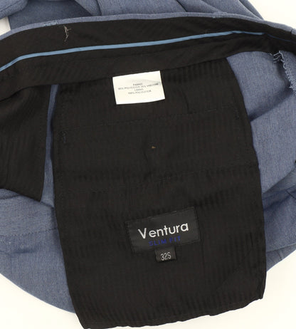 Ventura Men's Slim Fit Blue Trousers, 32S - Business Casual