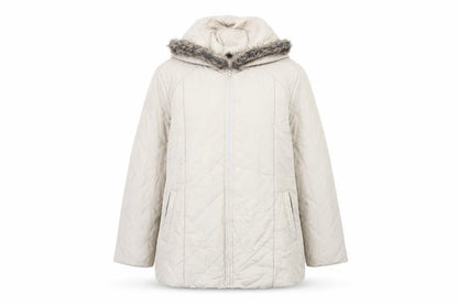 Womens UK Size M Anne De Lancay Beige Quilted Coat