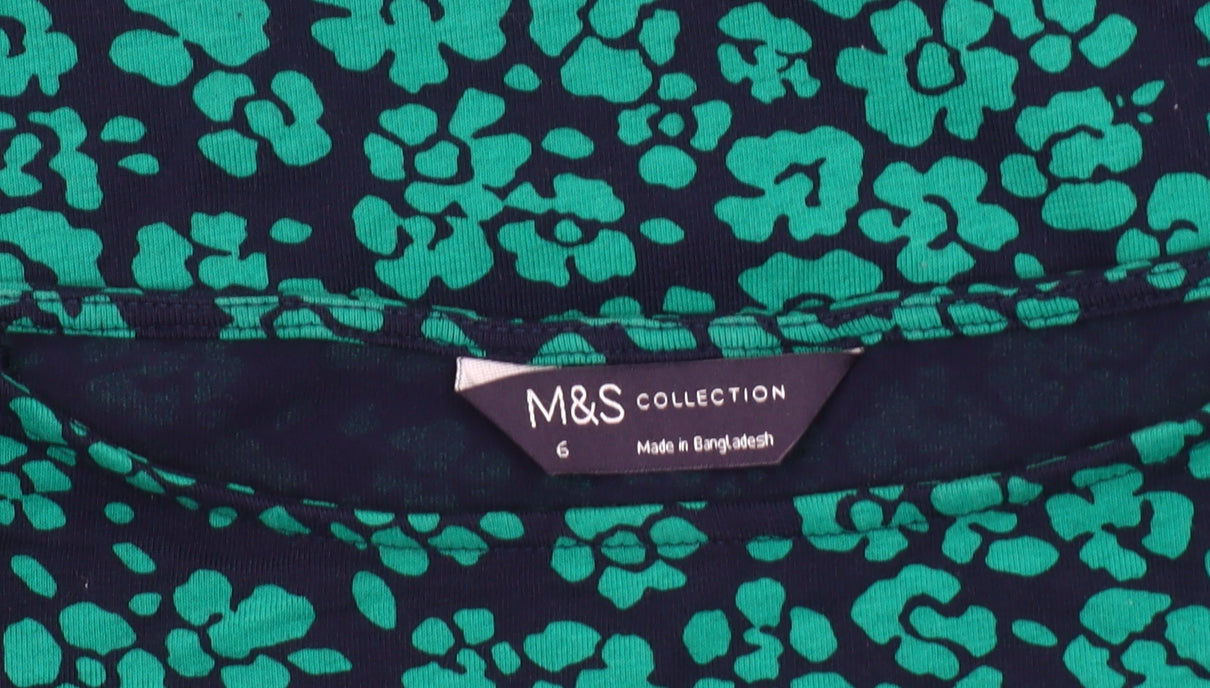 Womens UK Size 6 Marks and Spencer Multicoloured Basic T-Shirt
