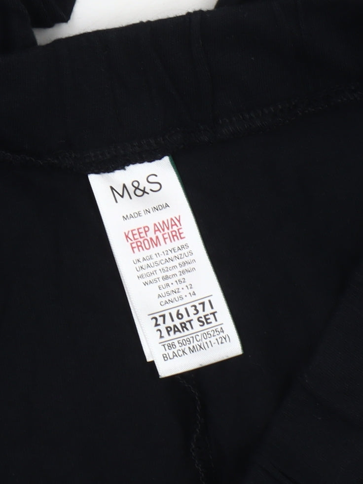 Marks and Spencer Black Joggers Teens Size 12