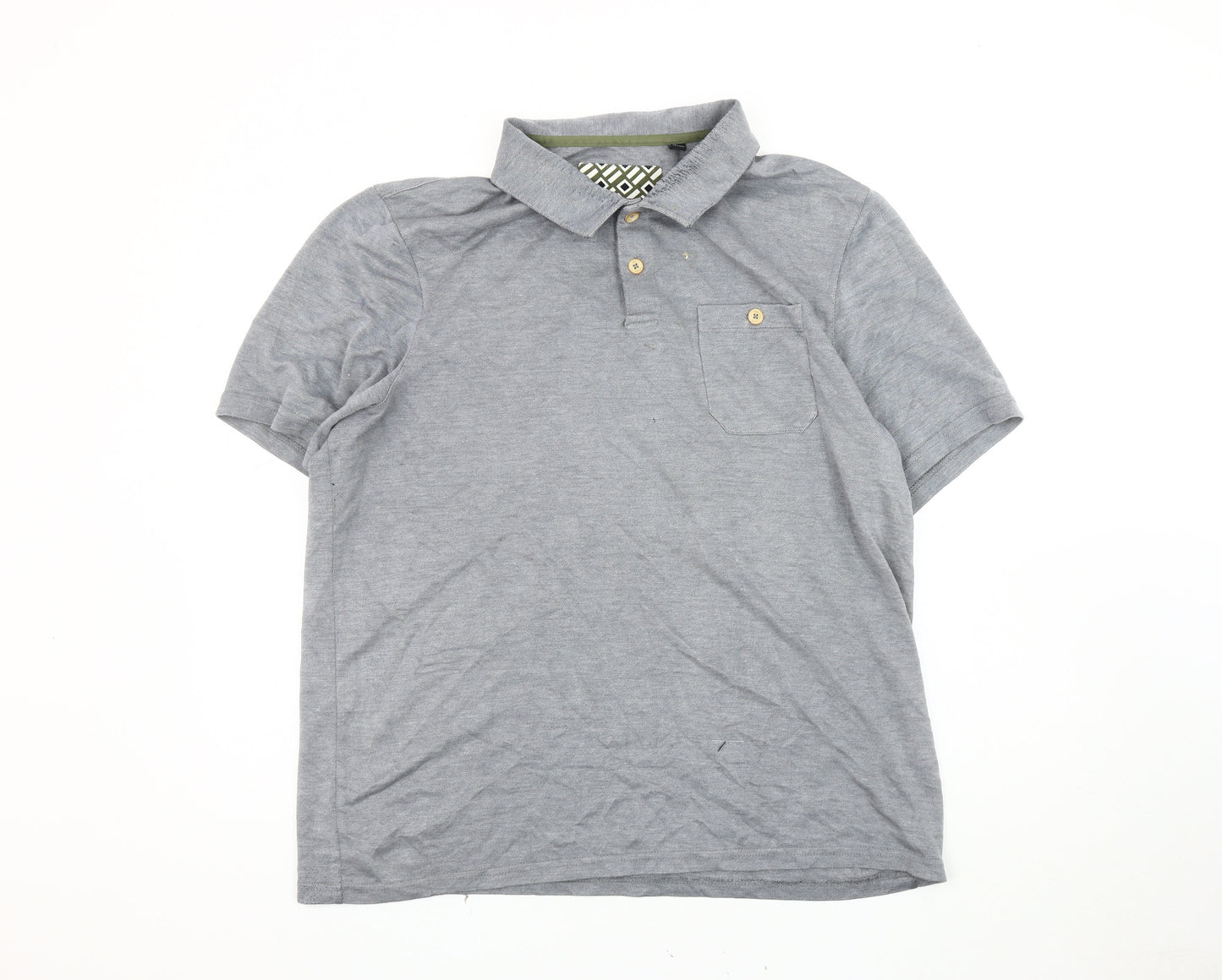 Ted Baker Men Grey Polo Shirt Size 6 Short Sleeve