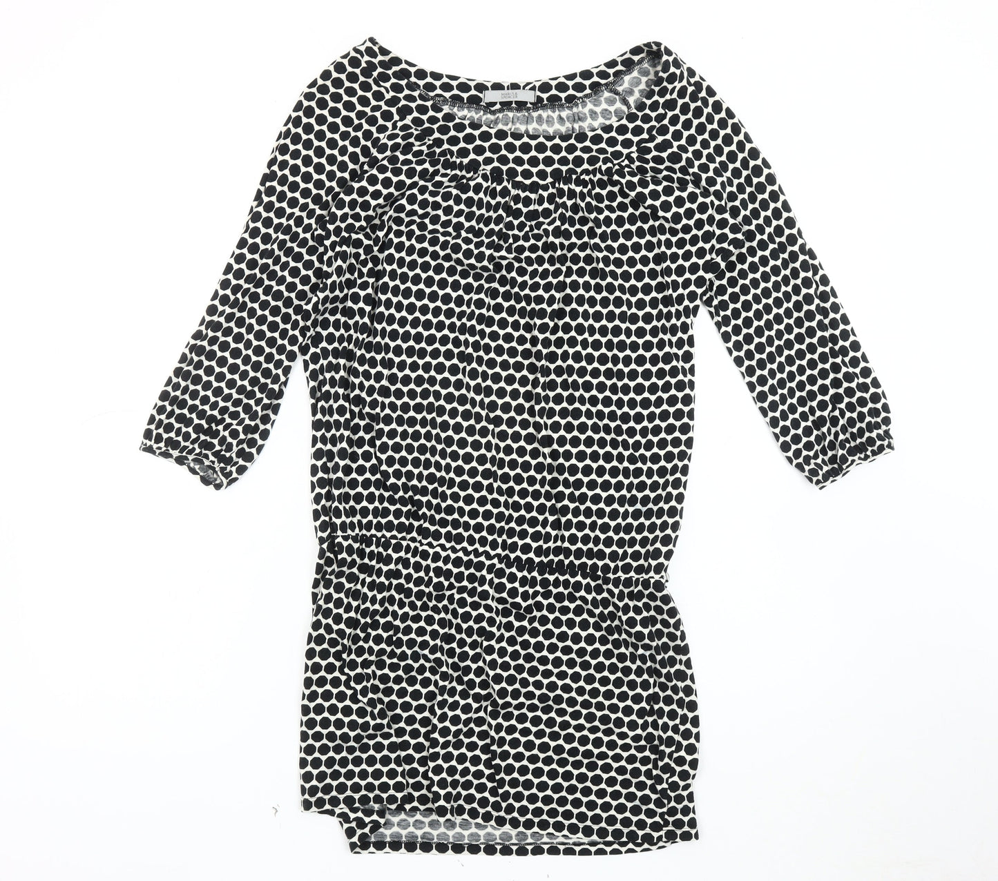 Womens UK Size 12 Marks and Spencer Black Tunic Blouse
