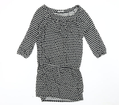 Womens UK Size 12 Marks and Spencer Black Tunic Blouse