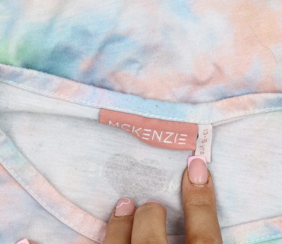 McKenzie Girls Multicoloured Tie Dye Cropped T-Shirt 13-15 Years
