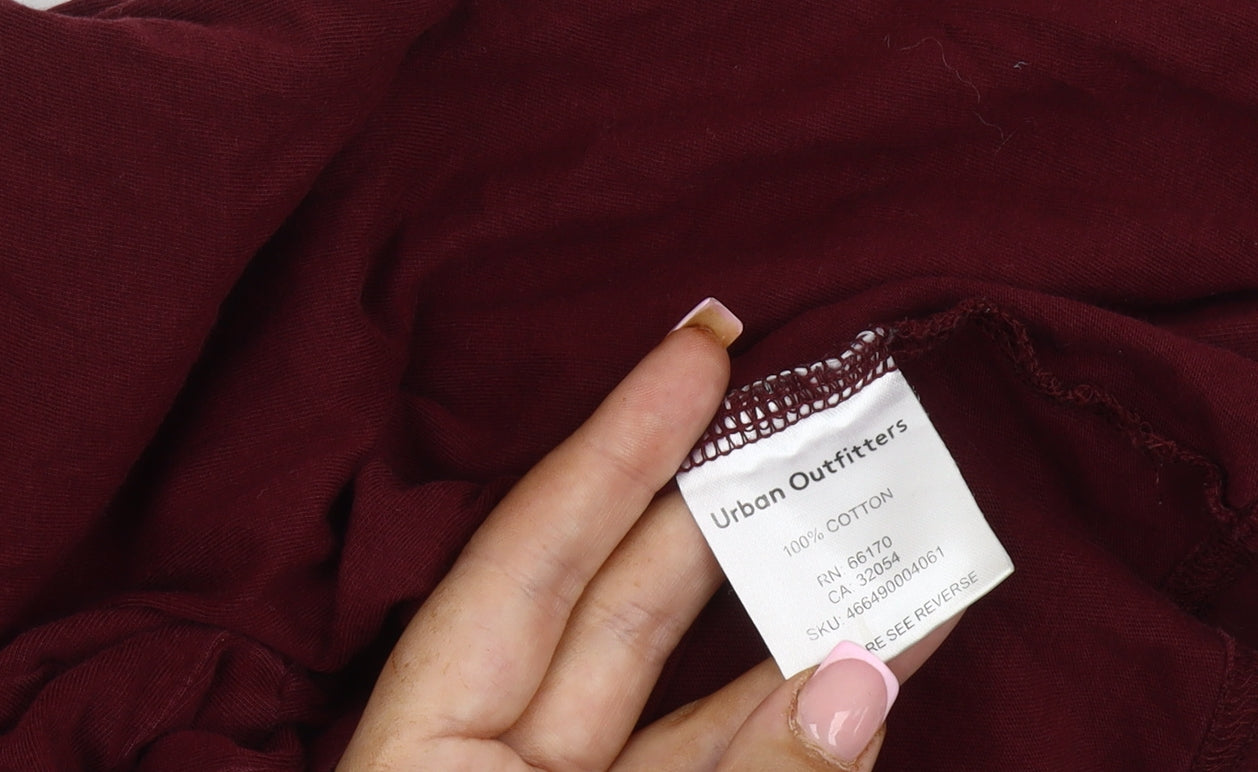 Urban Outfitters Red Cotton Graphic Print T-Shirt S