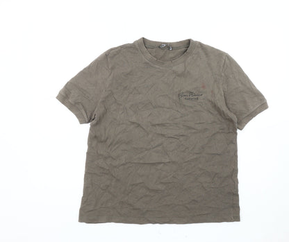 Womens UK Size M Zara Brown Basic T-Shirt