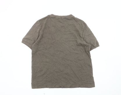 Womens UK Size M Zara Brown Basic T-Shirt