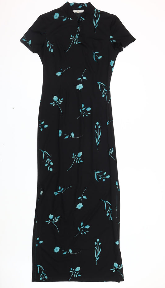 Long Tall Sally Women's Black Floral Size 12 Sheath Dress