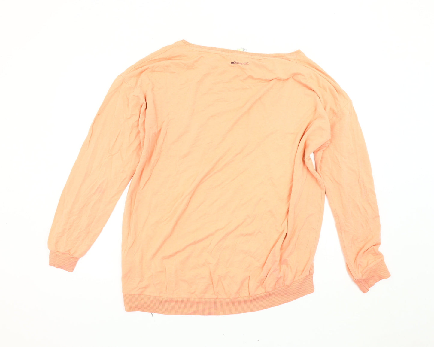 Adidas Women's Orange Logo Sweatshirt, Size L, Relaxed Fit