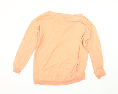 Adidas Women's Orange Logo Sweatshirt, Size L, Relaxed Fit