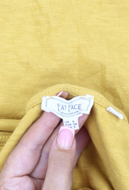 Womens UK Size 8 Fat Face Yellow  Blouse