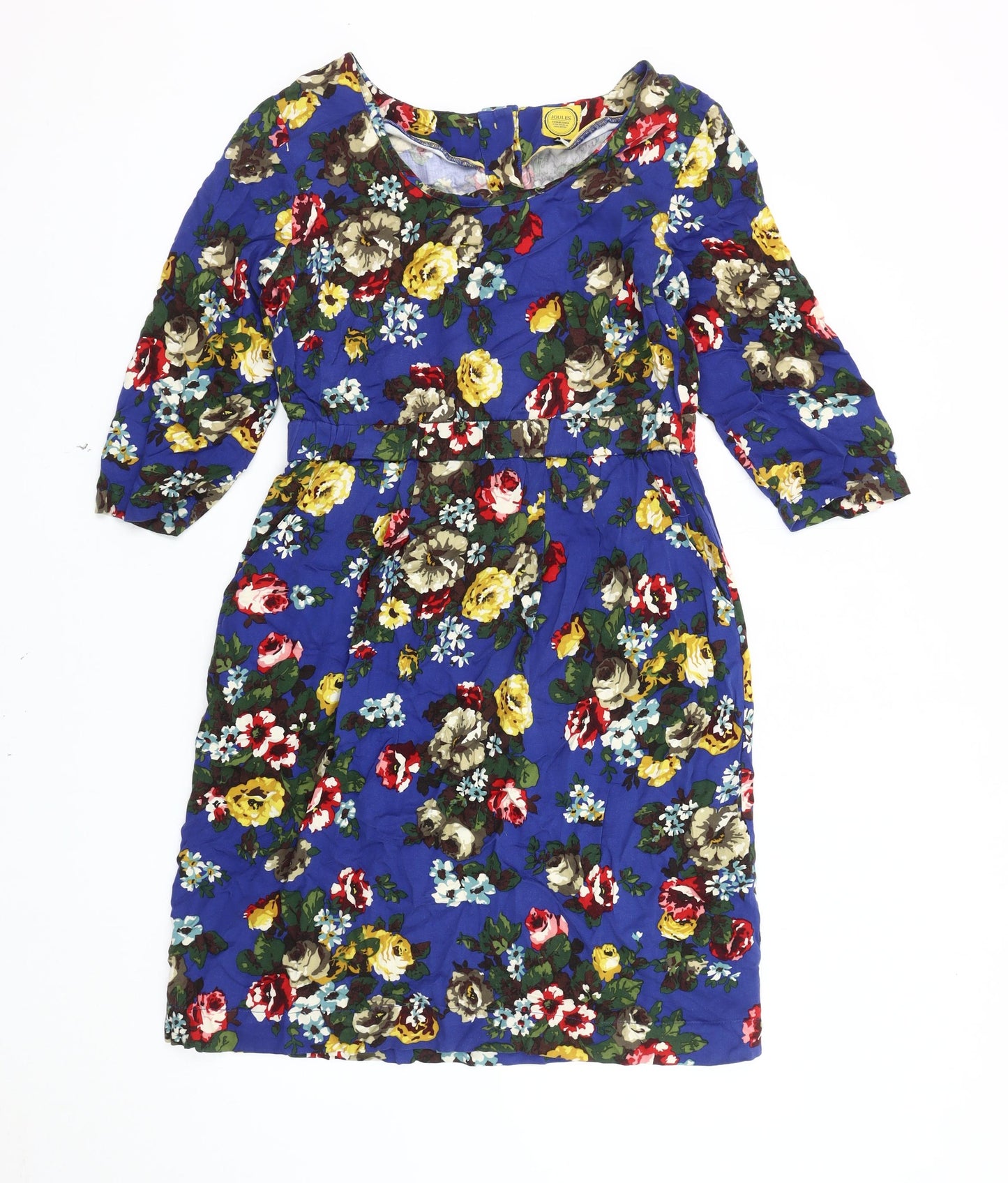 Joules Women's Blue Floral Knee-Length A-Line Dress