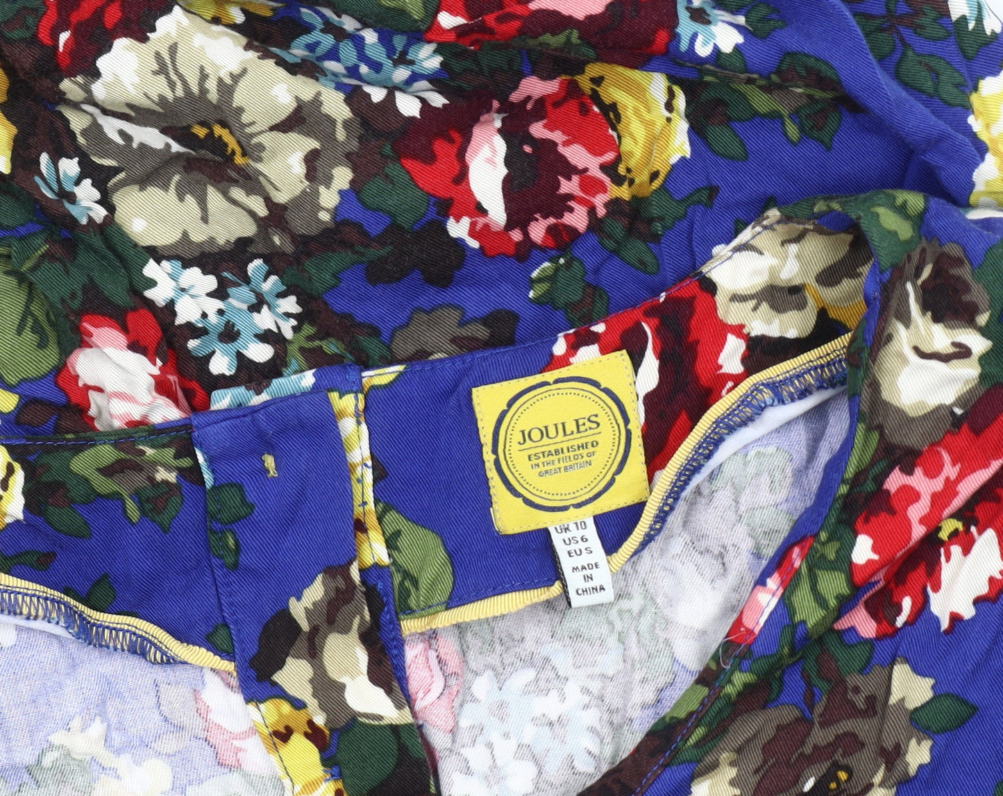 Joules Women's Blue Floral Knee-Length A-Line Dress