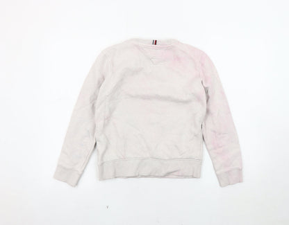 Tommy Hilfiger Girls Beige Embroidered Pullover Sweatshirt 152