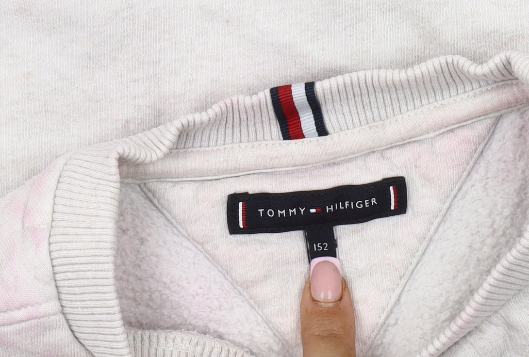 Tommy Hilfiger Girls Beige Embroidered Pullover Sweatshirt 152