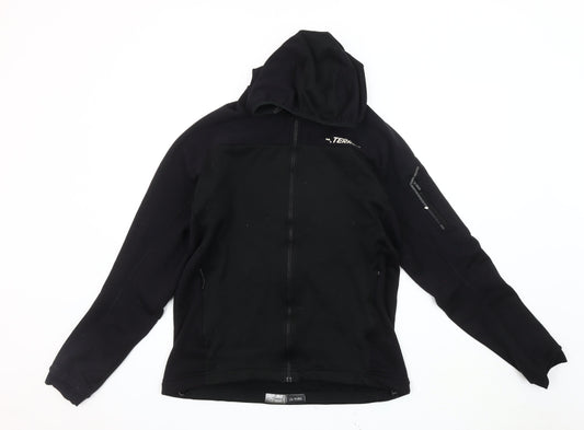 Adidas Men's Black Regular Fit Hooded Jacket L