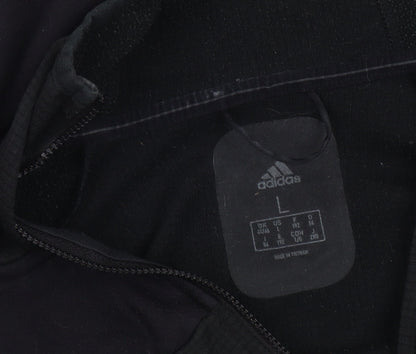 Adidas Men's Black Regular Fit Hooded Jacket L