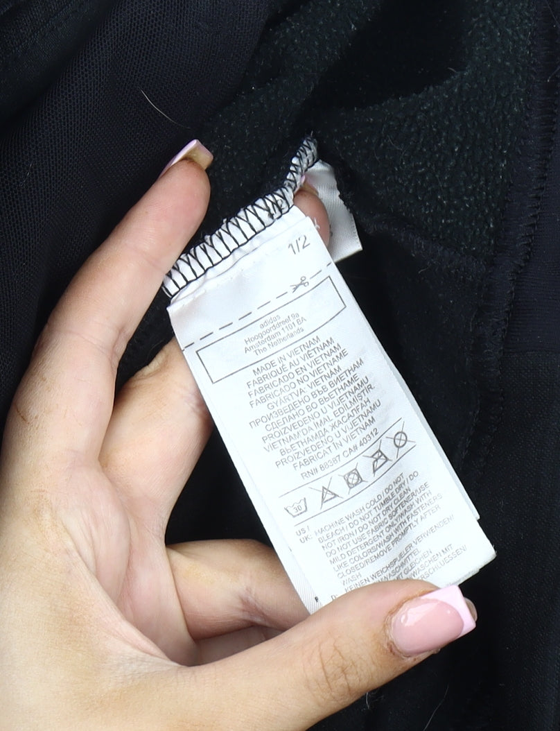 Adidas Men's Black Regular Fit Hooded Jacket L