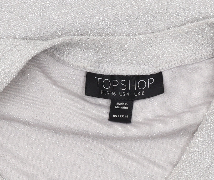 Womens UK Size UK 8 Topshop Silver  Tank