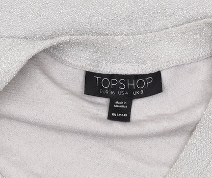 Womens UK Size UK 8 Topshop Silver  Tank