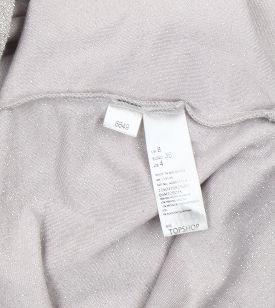 Womens UK Size UK 8 Topshop Silver  Tank