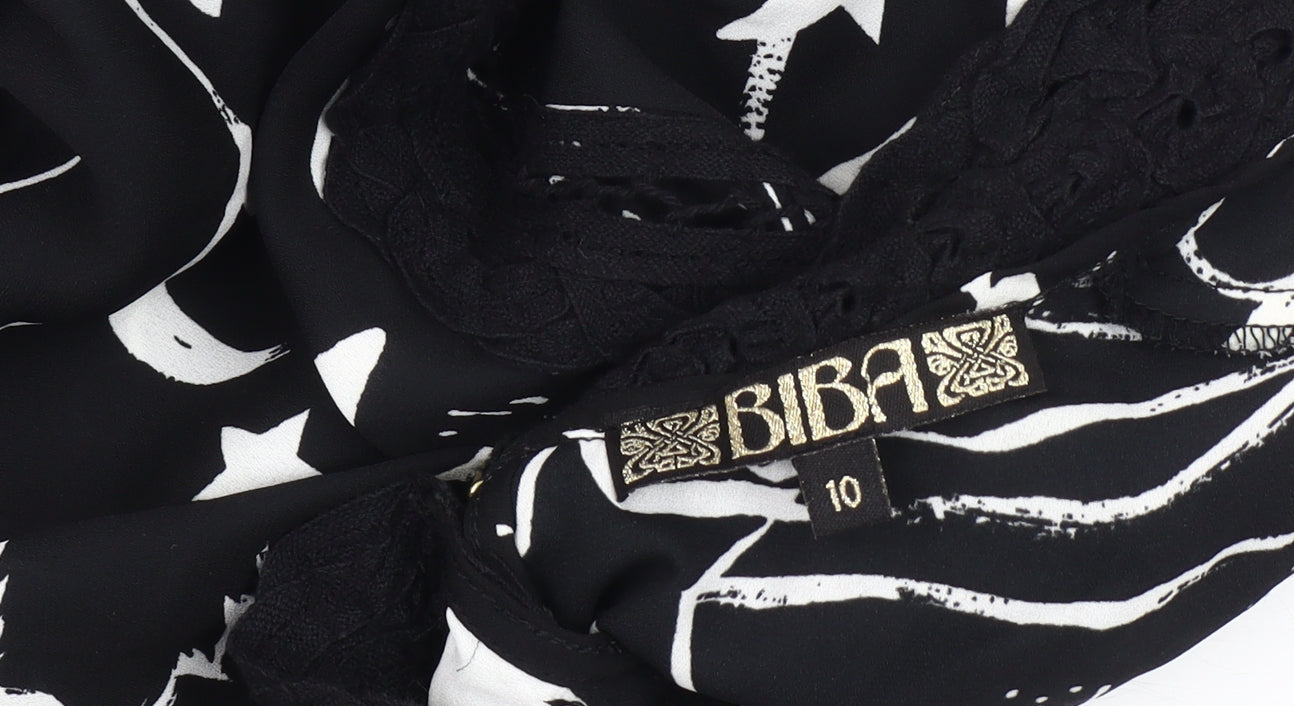 Womens UK Size 10 BiBA Black  Blouse