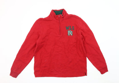 Front Up Men's Red Rugby Sweatshirt, Size L