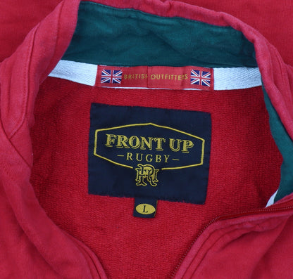 Front Up Men's Red Rugby Sweatshirt, Size L