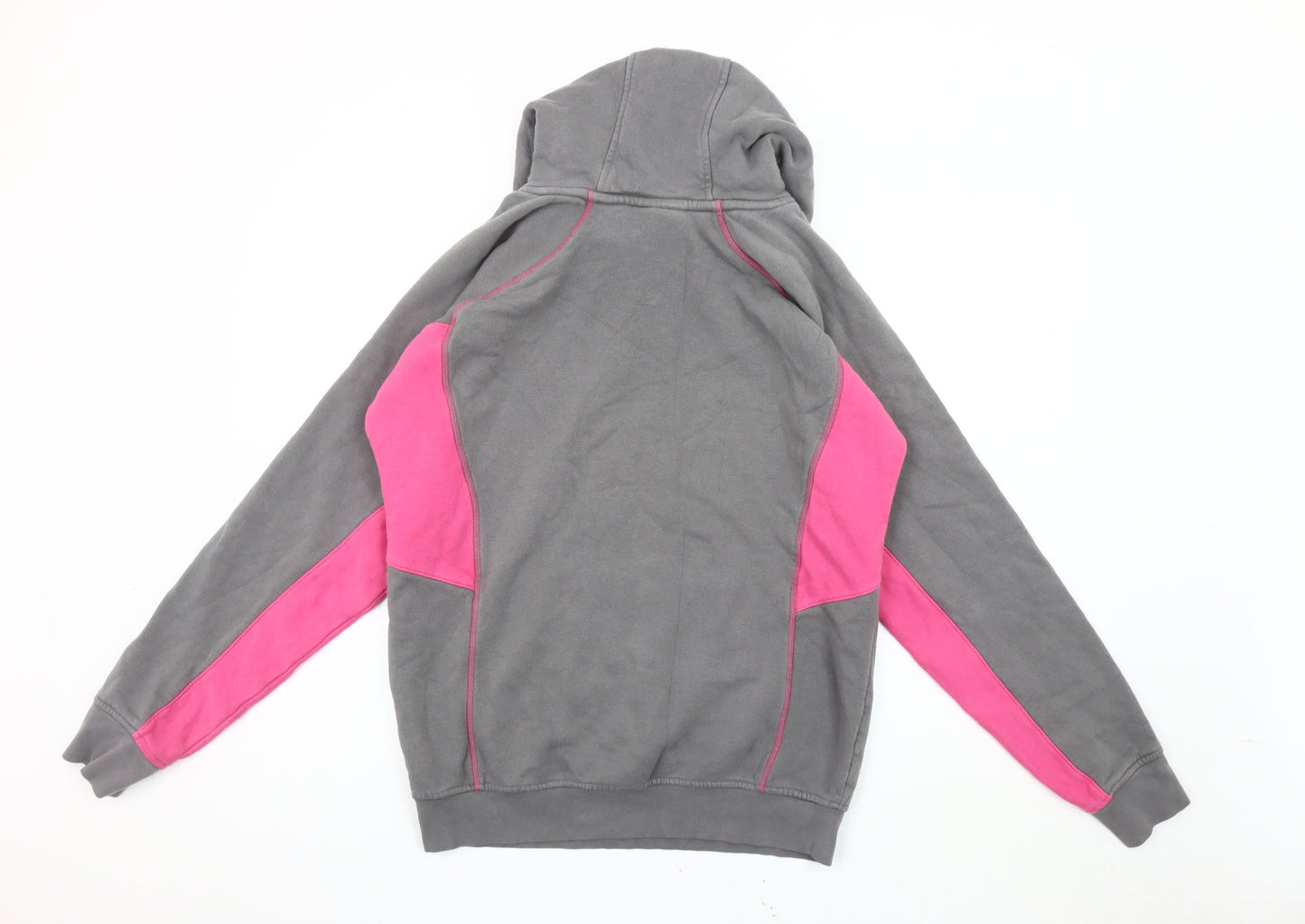 Akuma Unisex Grey Pink Hoodie, Size L, Casual Style