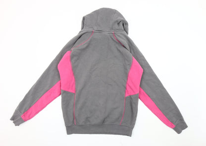 Akuma Unisex Grey Pink Hoodie, Size L, Casual Style