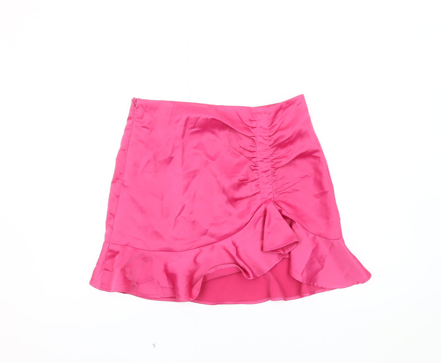 Boohoo Women's Pink Flare Ruffle Short Skirt Size 12