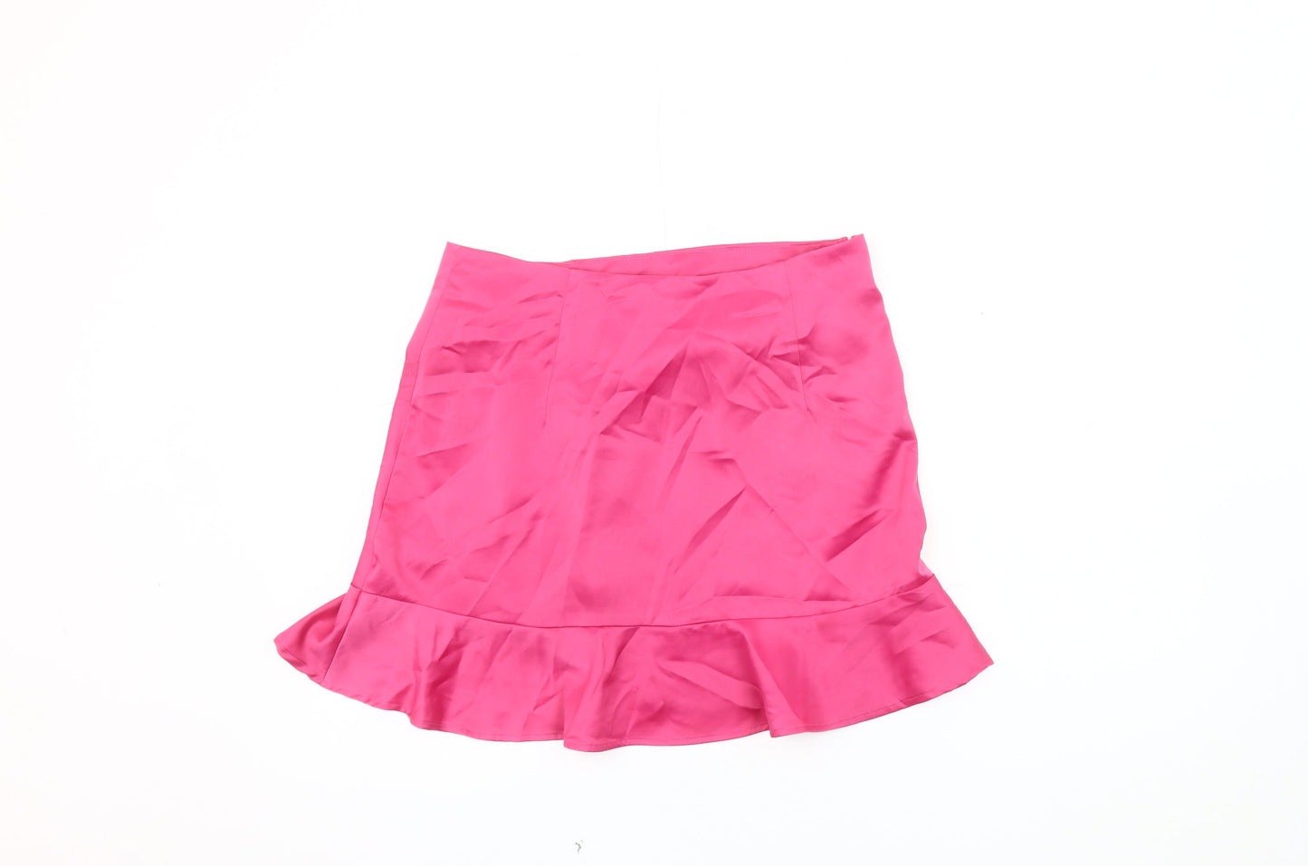 Boohoo Women's Pink Flare Ruffle Short Skirt Size 12