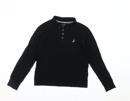 Brave Soul Men's Black Long Sleeve Polo Shirt S