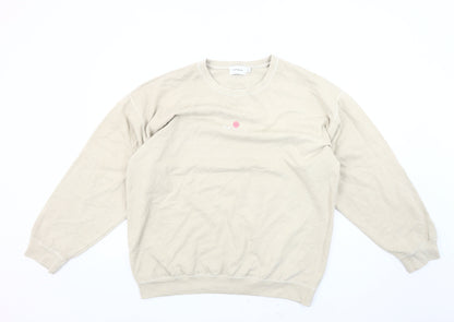 Topman Men's Beige Pullover Sweatshirt L