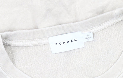 Topman Men's Beige Pullover Sweatshirt L