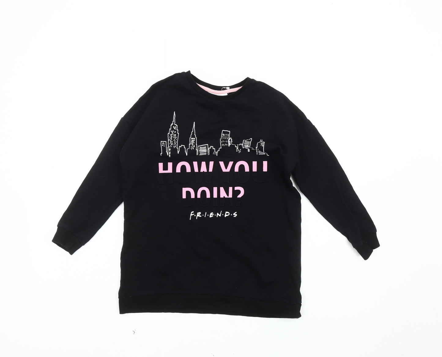Friends Girls Black Graphic Print Sweatshirt 5-6 Years