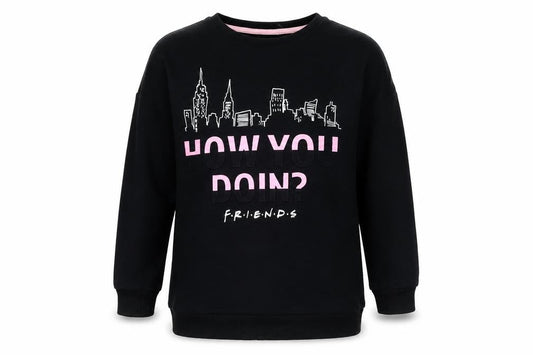Friends Girls Black Graphic Print Sweatshirt 5-6 Years