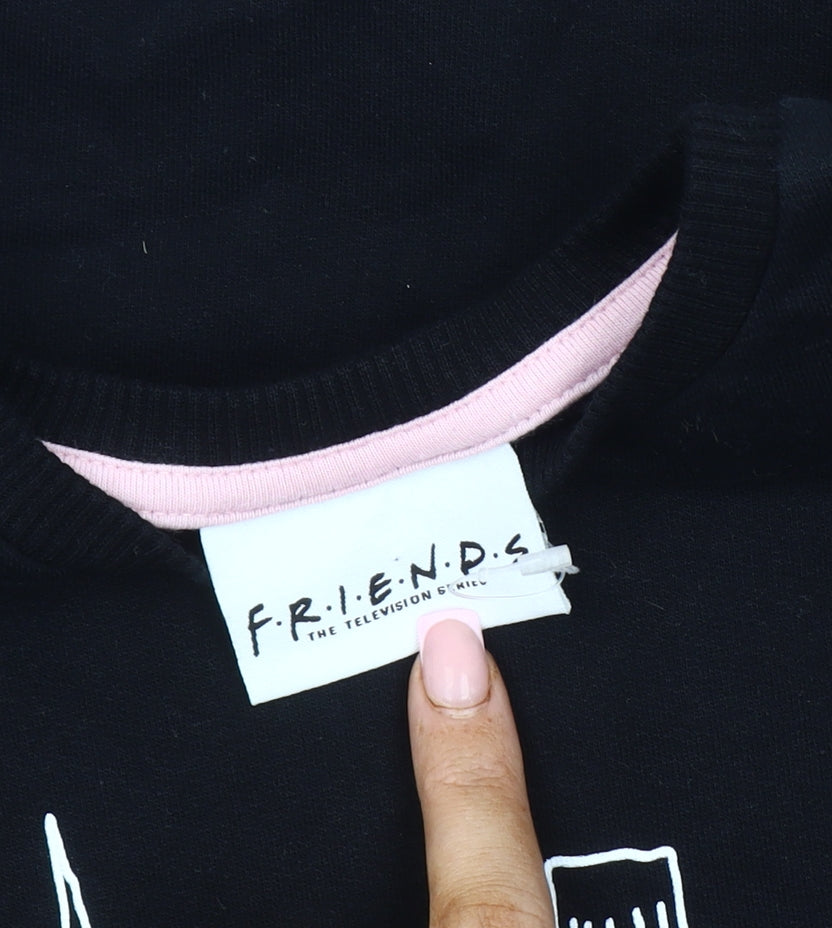 Friends Girls Black Graphic Print Sweatshirt 5-6 Years