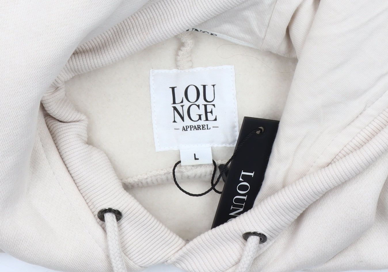 Lounge Women’s Beige Hoodie, Large, Cotton Blend